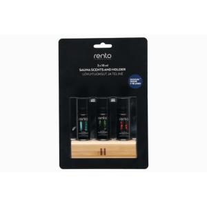 Bastudoft 3x10ml i bambuhållare RENTO