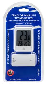 Trådlös termometer inne/ute med klocka