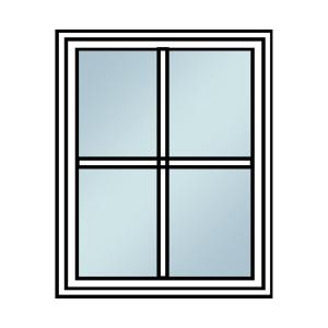 FÖNSTER KF1 10X10 VÄNSTERHÄNGD SPRÖJS S11 VITMÅLAT STAR ALLMOGE 2-GLAS KOPPLAT