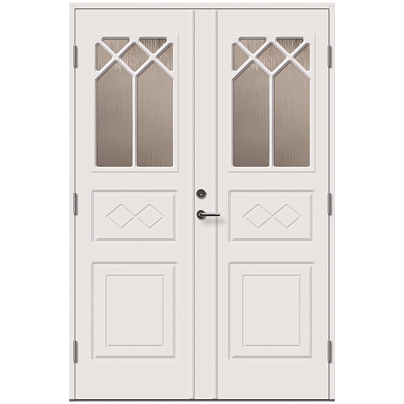 Ytterdörr par 887PG 14x21 VIT GDH Olga cotsw.glas STARDÖRREN