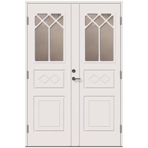 Ytterdörr par 887PG 14x21 VIT GDH Olga cotsw.glas STARDÖRREN