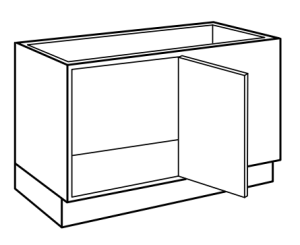 Hörnbänkskåp BDH12 öppn hö sida stomme 100cm Sagaköket