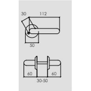 Dörrhandtag Boen Borstad krom