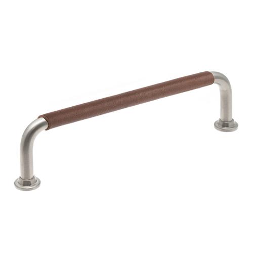 Leather handle 1353 Nickel & Cognac Wrapped