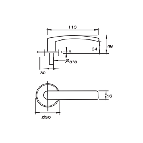 Dörrhandtag Rängen Krom