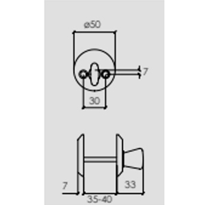 WC-beslag 262/263 Borstad krom
