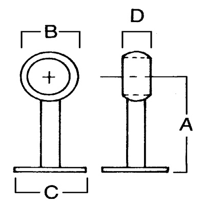 Mellanstolpe Redskapshängare Mässing