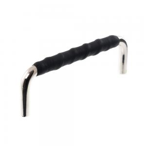 Leather handle 7353 Nickel & Black