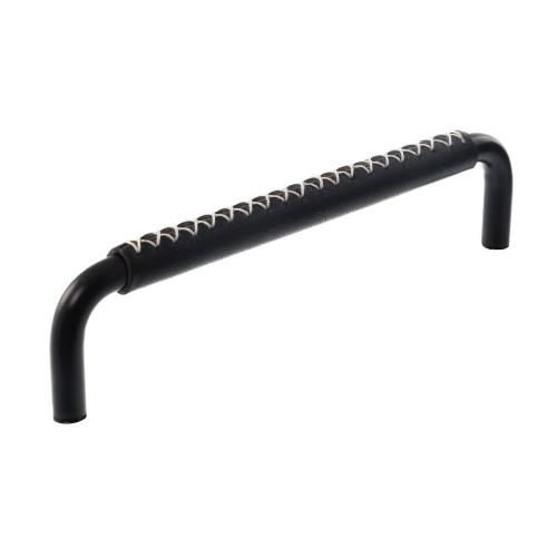 Leather handle 7353 X-stitches Black & Black