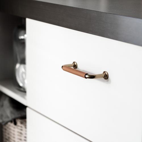 Leather handle 1353 Brass & Nature Wrapped