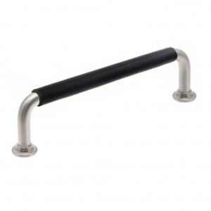 Leather handle 1353 Brushed nickel & Black Wrapped