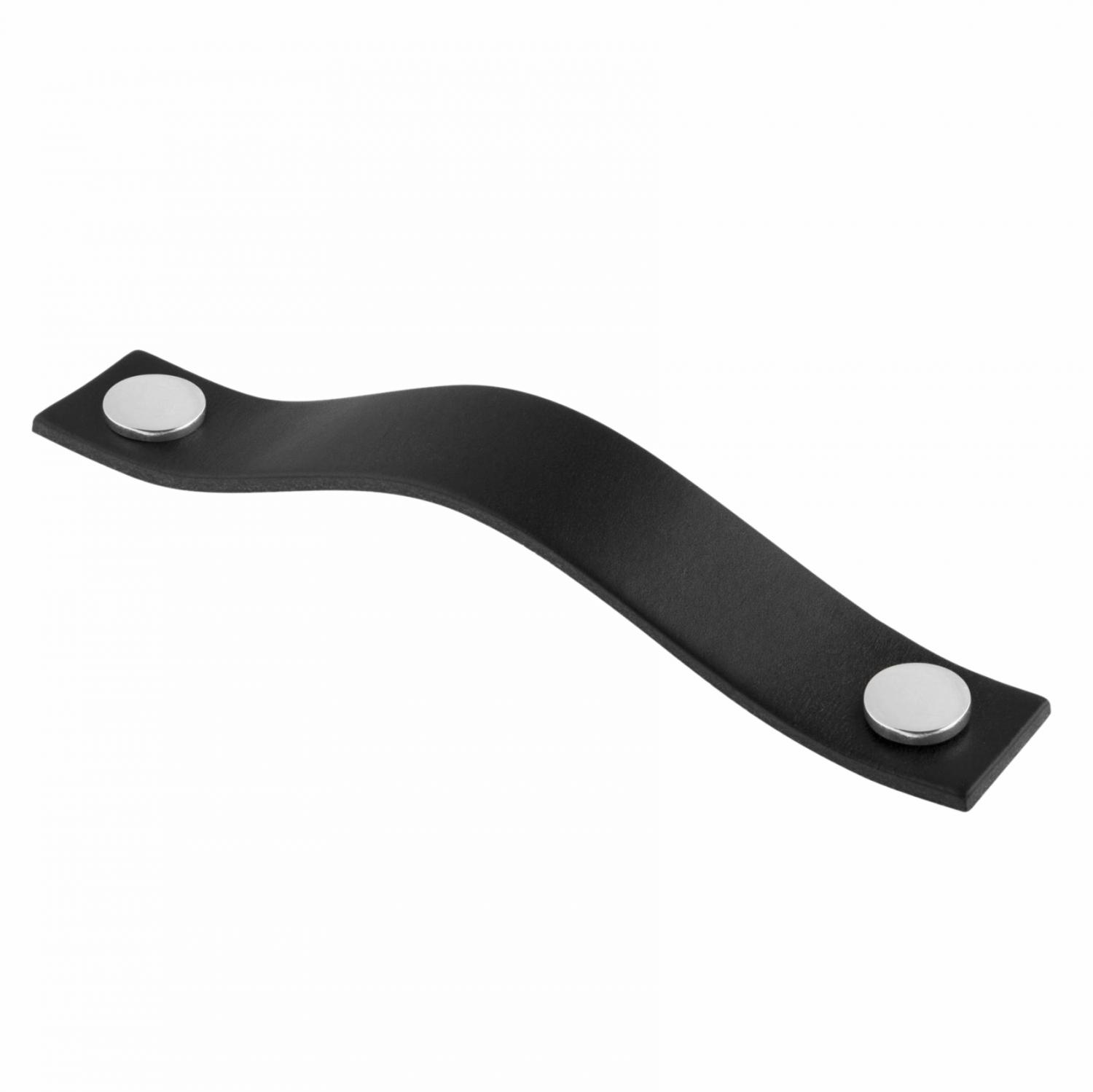 Läderhandtag Svart & Krom