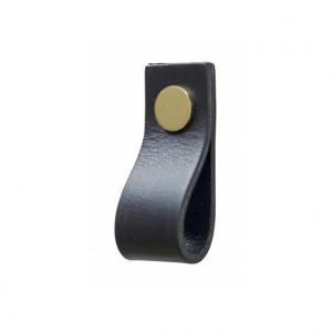 Leather loop Black & Brass