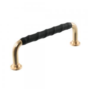 Leather-wrapped handle 1353 Brass & Black