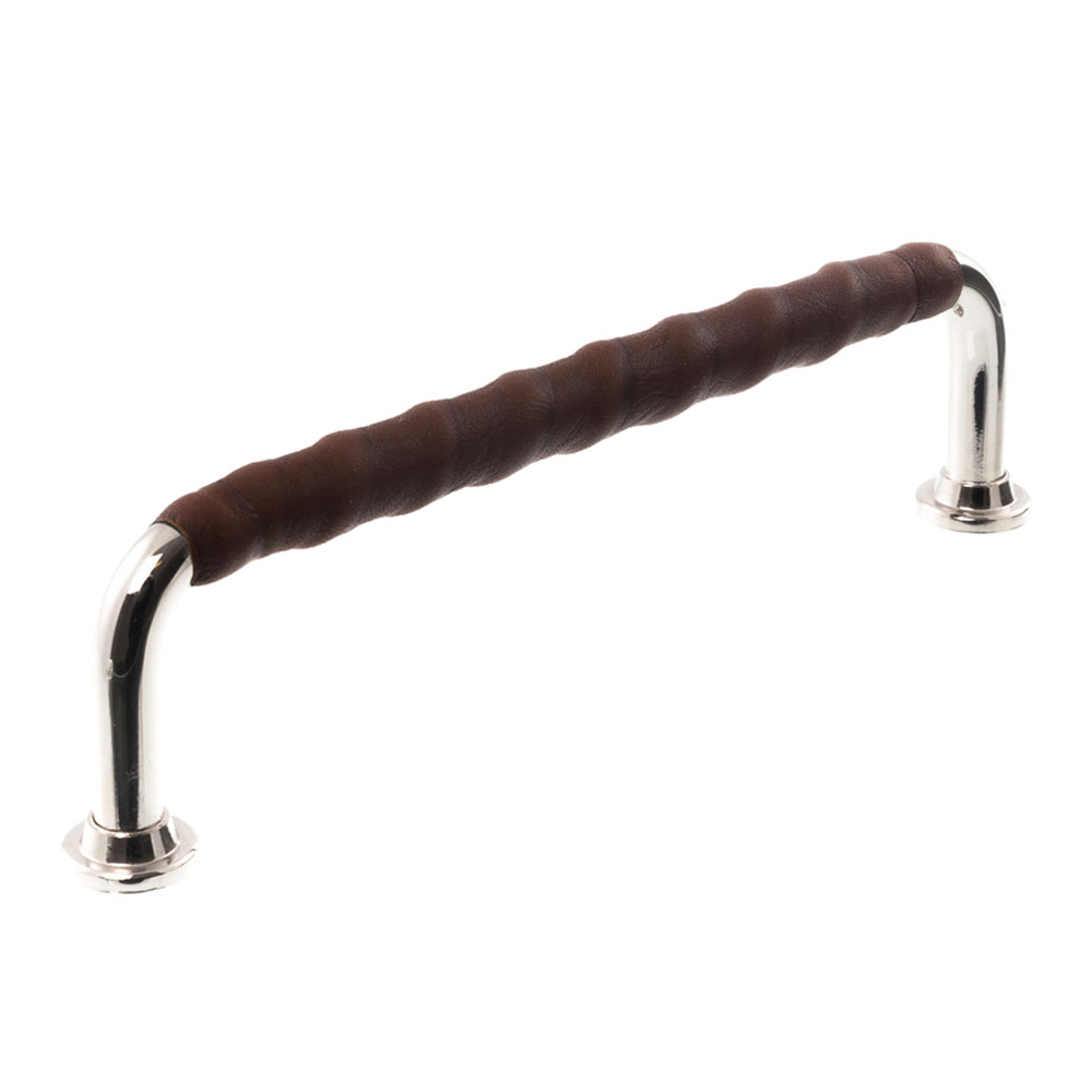 Leather-wrapped handle 1353 Nickel & Brown