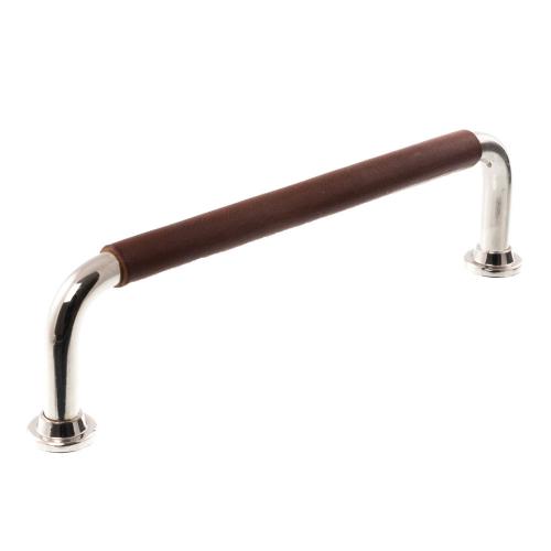 Leather handle 1353 Nickel & brown Wrapped