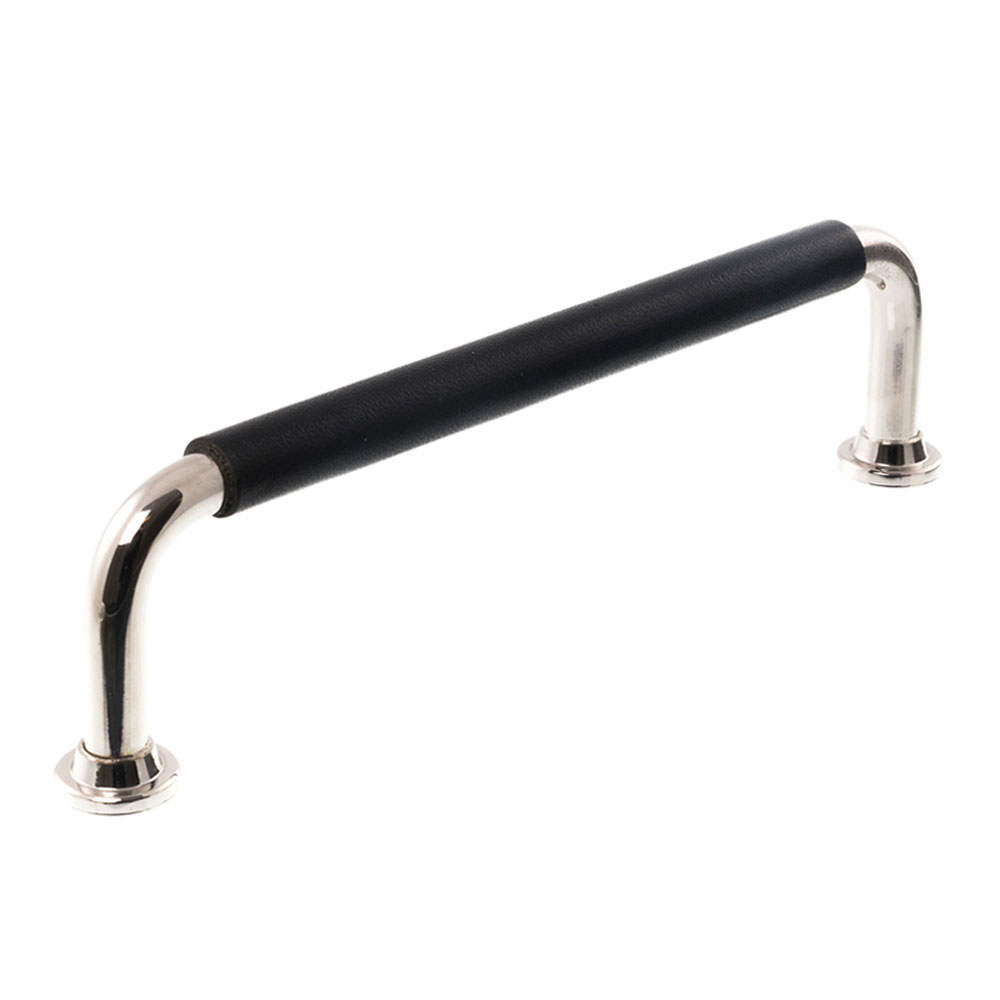 Leather handle 1353 Nickel & Black Wrapped