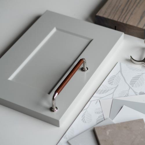 Leather handle 1353 Nickel & Cognac Wrapped