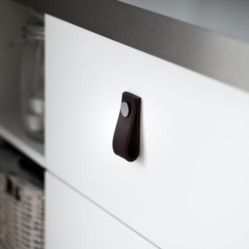 Leather loop Brown & Chrome