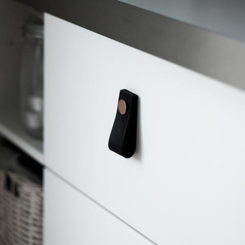 Leather loop Black & Copper