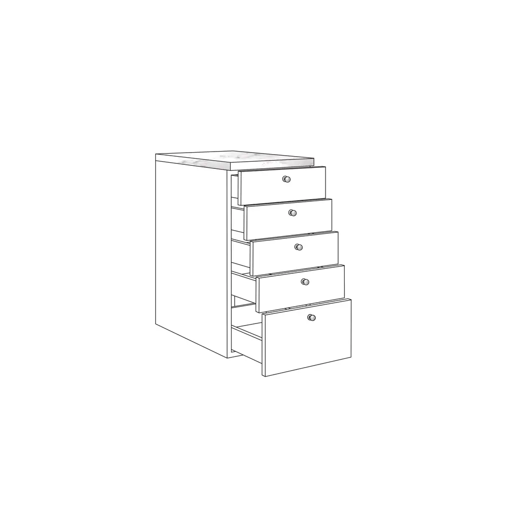 Set of 5 drawers TB35