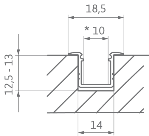 Aluminiumprofil Infälld