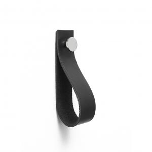 Leather wall hook Black & Nickel