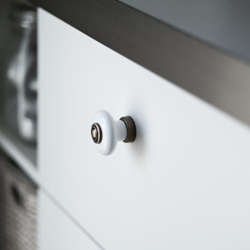 Porslinsknopp Lindö Vit & Antik