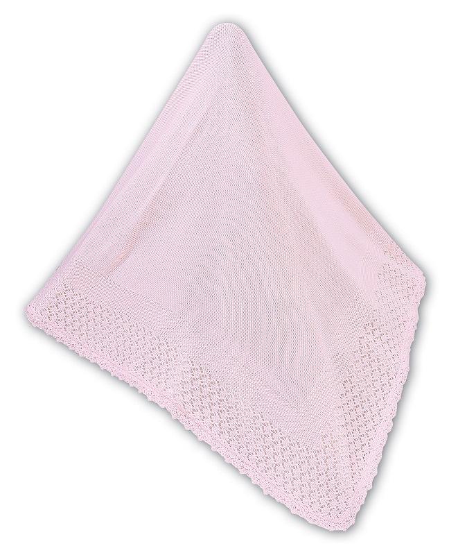 Stickad rosa babyfilt - 00008