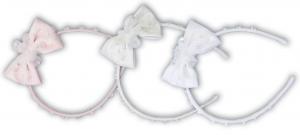 Diadem med rosett och blommor