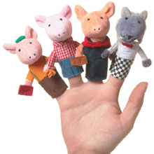 Fingerdockor Tre Små Grisar