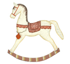 Liten gunghäst i plåt