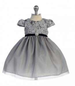 Silvergrå festklänning Mila