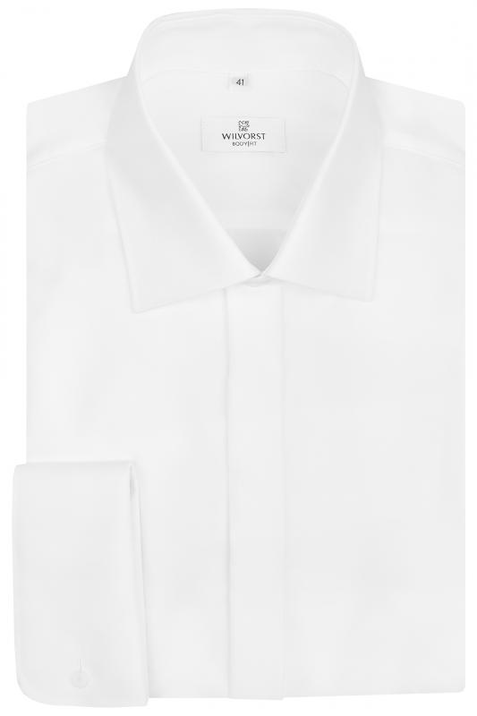 Vit slimmad smokingskjorta 66cm ärm