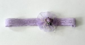 Mjuk hårband med blomma - lavenderlila