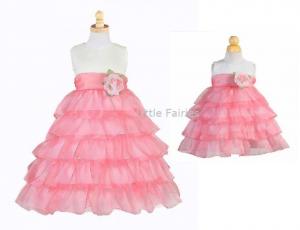 Näbbklänning Henrietta - ivory/korallrosa