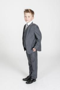 Grå barnkostym slim fit