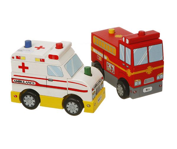 Stapelbar ambulans och brandbil