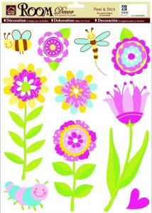 Fantasiblommor I väggklistermärken