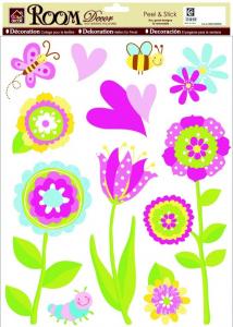 Fantasiblommor II väggklistermärken