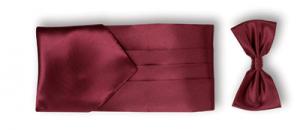 Cummerband set - vinröd