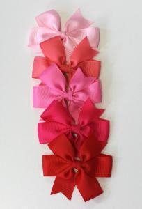 Hårspännen Rosett - rött flerpack