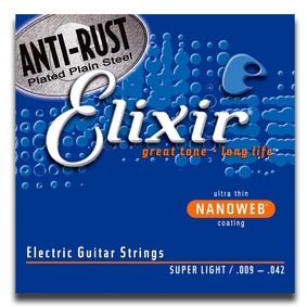 Elixir 12002 Electric Nickel Played Steel Nanoweb 009-042