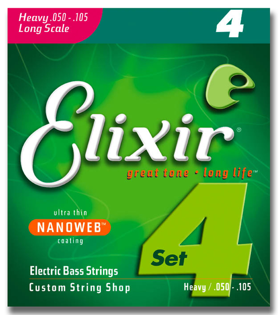 Elixir 14102 Electric Bass Nickel Plated Steel Nanoweb 050-105