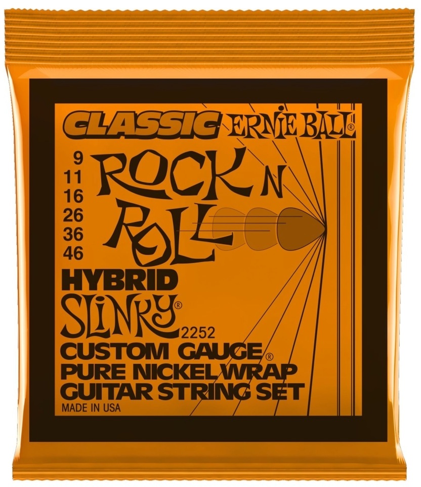 Ernie Ball 2252 Rock n Roll Pure Nickel Wrap Hybrid Slinky 009-046