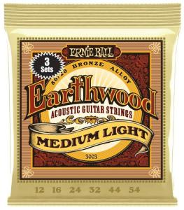 Ernie Ball 3003 Earthwood 80/20 Bronze 012-054 3-pack