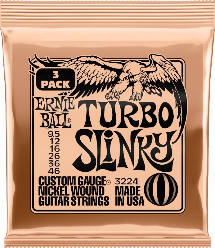 Ernie Ball 3224 Turbo Slinky 0095-046 3-pack