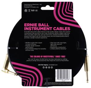 Ernie Ball 6058 Instrument Cable Flätad Rak-Vinklad 7,6m - Svart