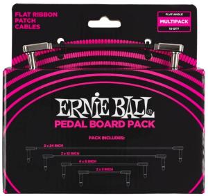 Ernie Ball 6224 Flat Patch Cable Vinklad-Vinklad - Svart Multipack