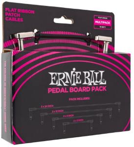 Ernie Ball 6224 Flat Patch Cable Vinklad-Vinklad - Svart Multipack
